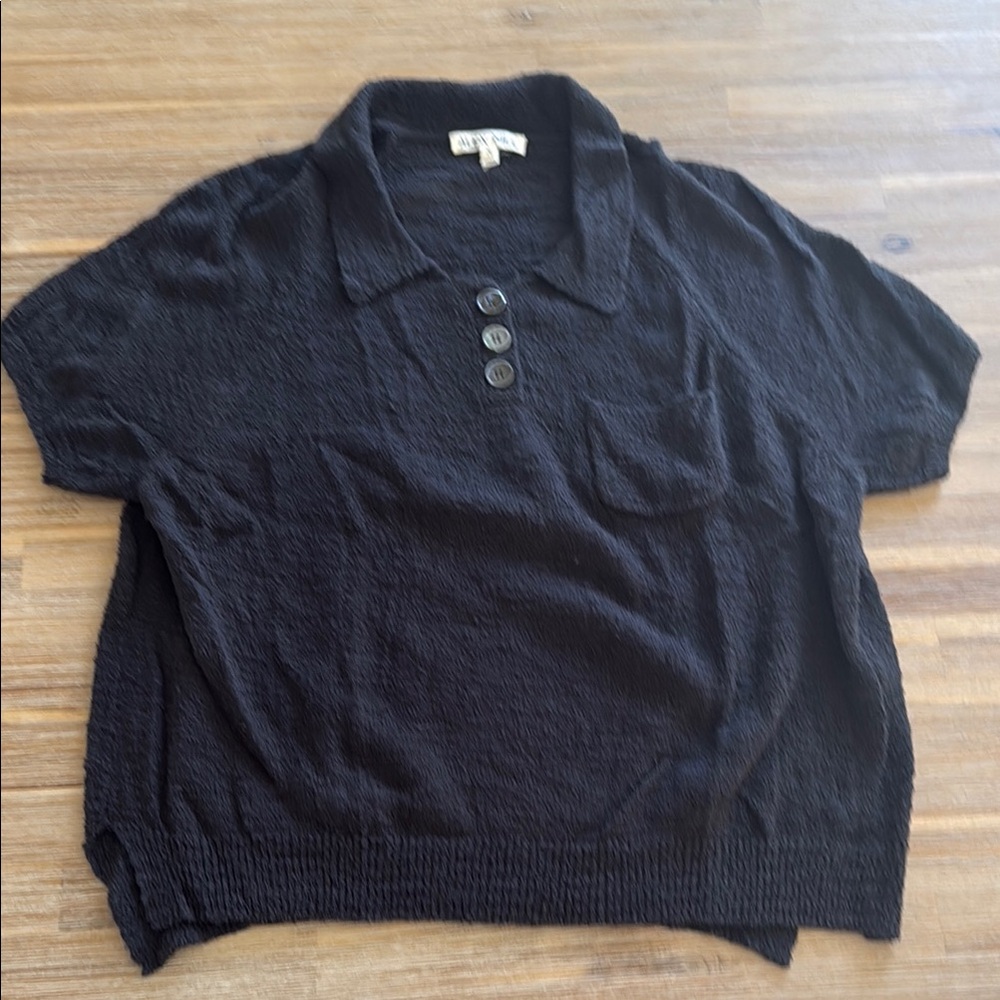Alex Mill Charcoal Button-Up Polo